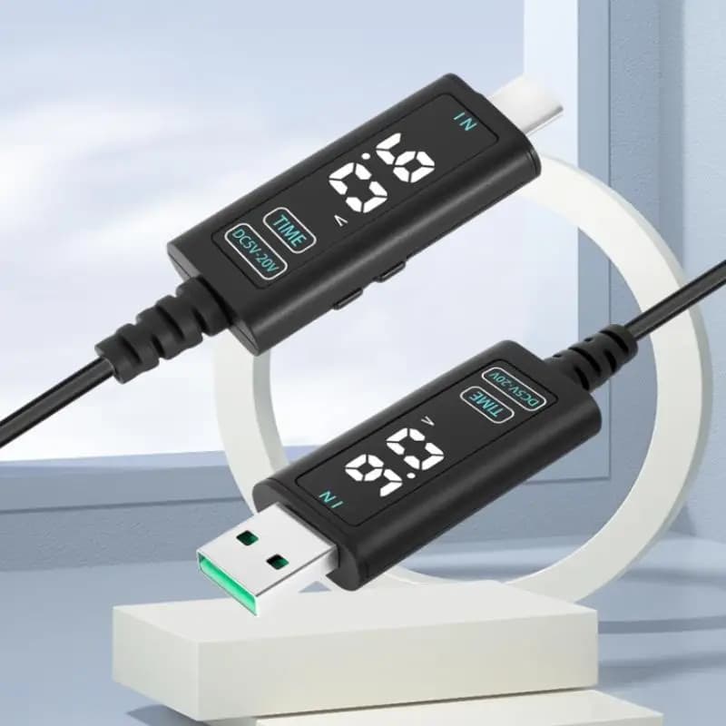 Cavo di ricarica rapida a tensione regolabile DC 5V 12V 20V da USB/tipo C a DC 5,5*2,5MM adatto per modem ottici, router e laptop
