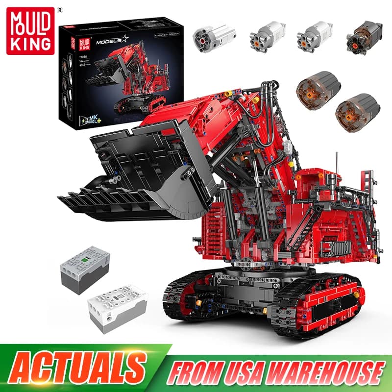 Mold King 17070 17071 Technical Car Toys The Excavator RC 9800 Building Block Engineering Excavator Bricks Christmas Gift for Kids