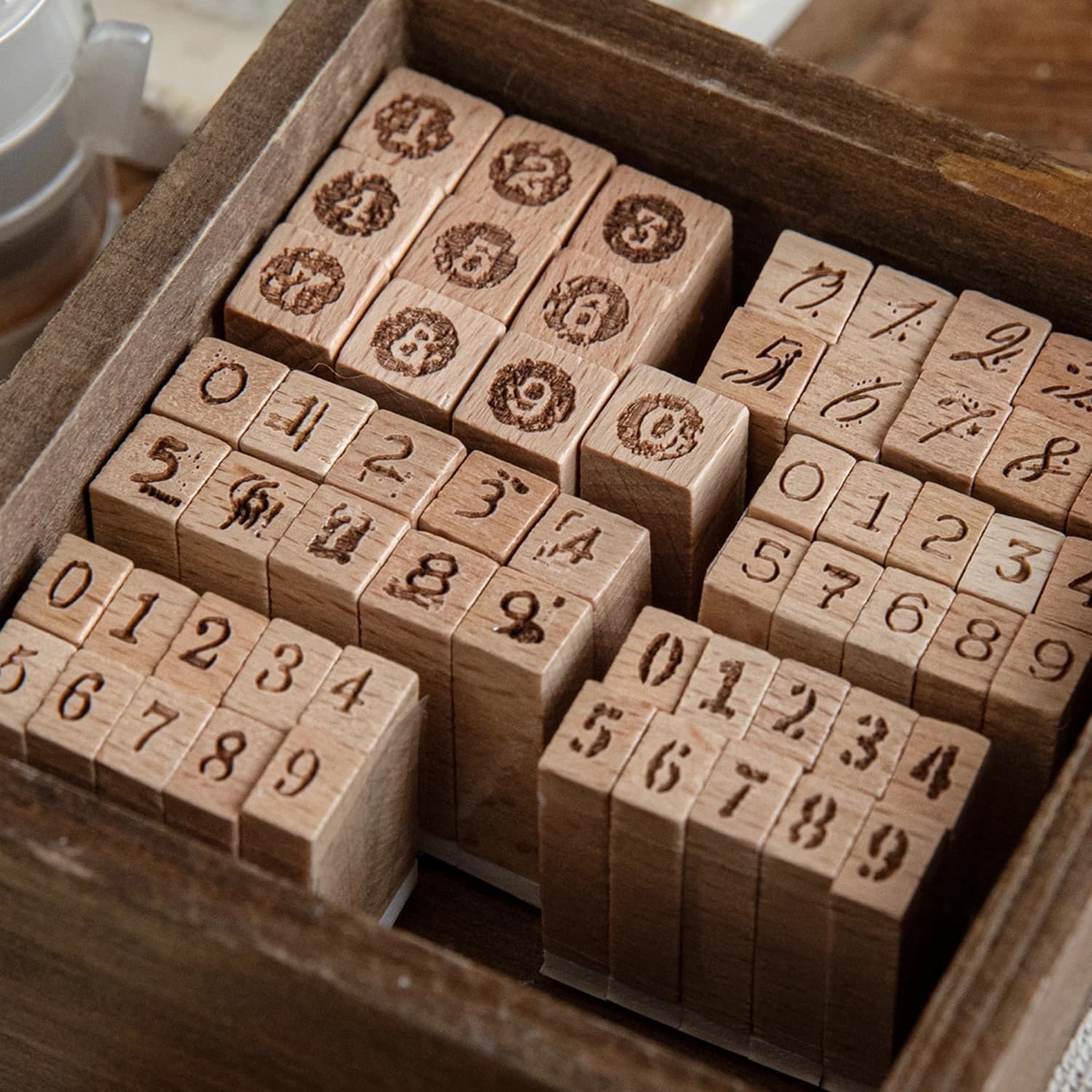 JIANQI 10 pcs English letters and numbers Wooden Rubber Stamps Sets Diy Rubber Stamp For Card Making Scrapbooking supplies
