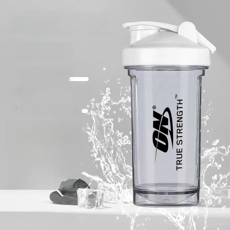 Bicchiere shaker per fitness da 500 ml, bicchiere per frullati proteici sportivi, bicchiere per polvere per costruzione muscolare, bicchiere dosatore, bicchiere in plastica stile americano