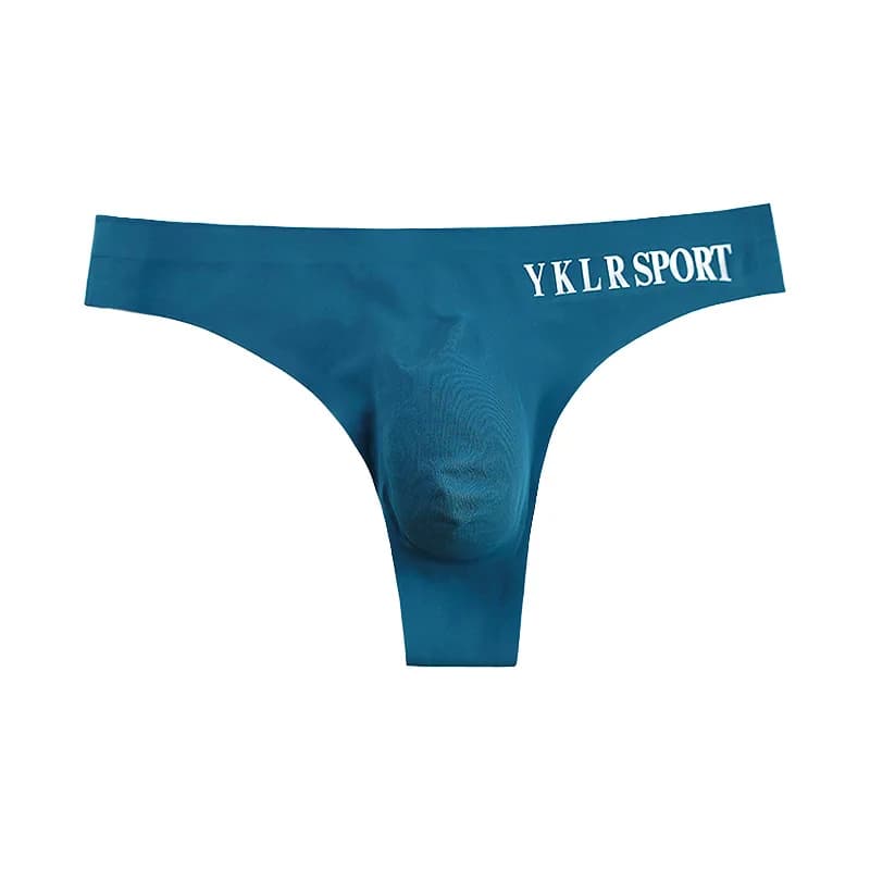Intimo Sexy da Uomo in Seta Ghiaccio, Perizoma Senza Cuciture Ultra-sottile a Vita Bassa, G-string e Tanga con Tasca 3D Traspirante, Slip Cueca