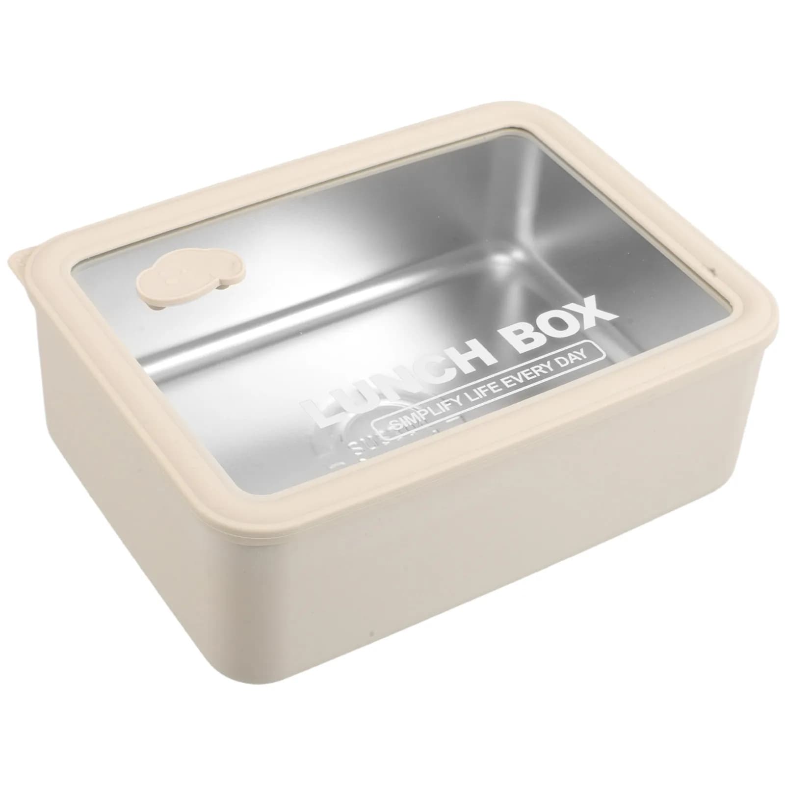 Contenitore per Pranzo in Acciaio Inox 1200ml con Coperchio in Vetro, Adatto al Microonde, Portatile, per Adulti, Ufficio e Scuola