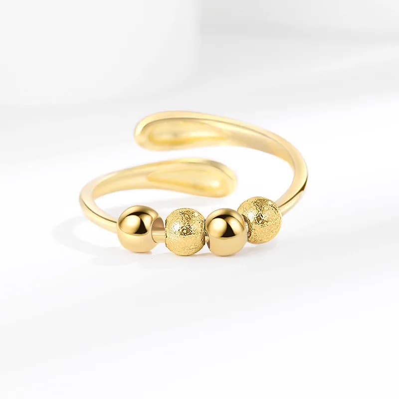 Semplice antistress Fidget Ansia Spinner Perline Anello rotante liberamente Gioielli congiunti Anelli per anniversario di matrimonio da donna Regali