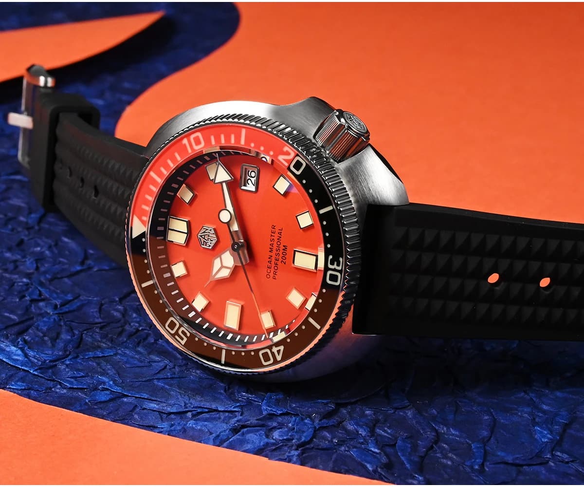 San Martin Orologio da sub da uomo Tartaruga Orologio da polso meccanico automatico Sport 200M Impermeabile C3 Rotazione luminosa Lunetta in zaffiro NH35