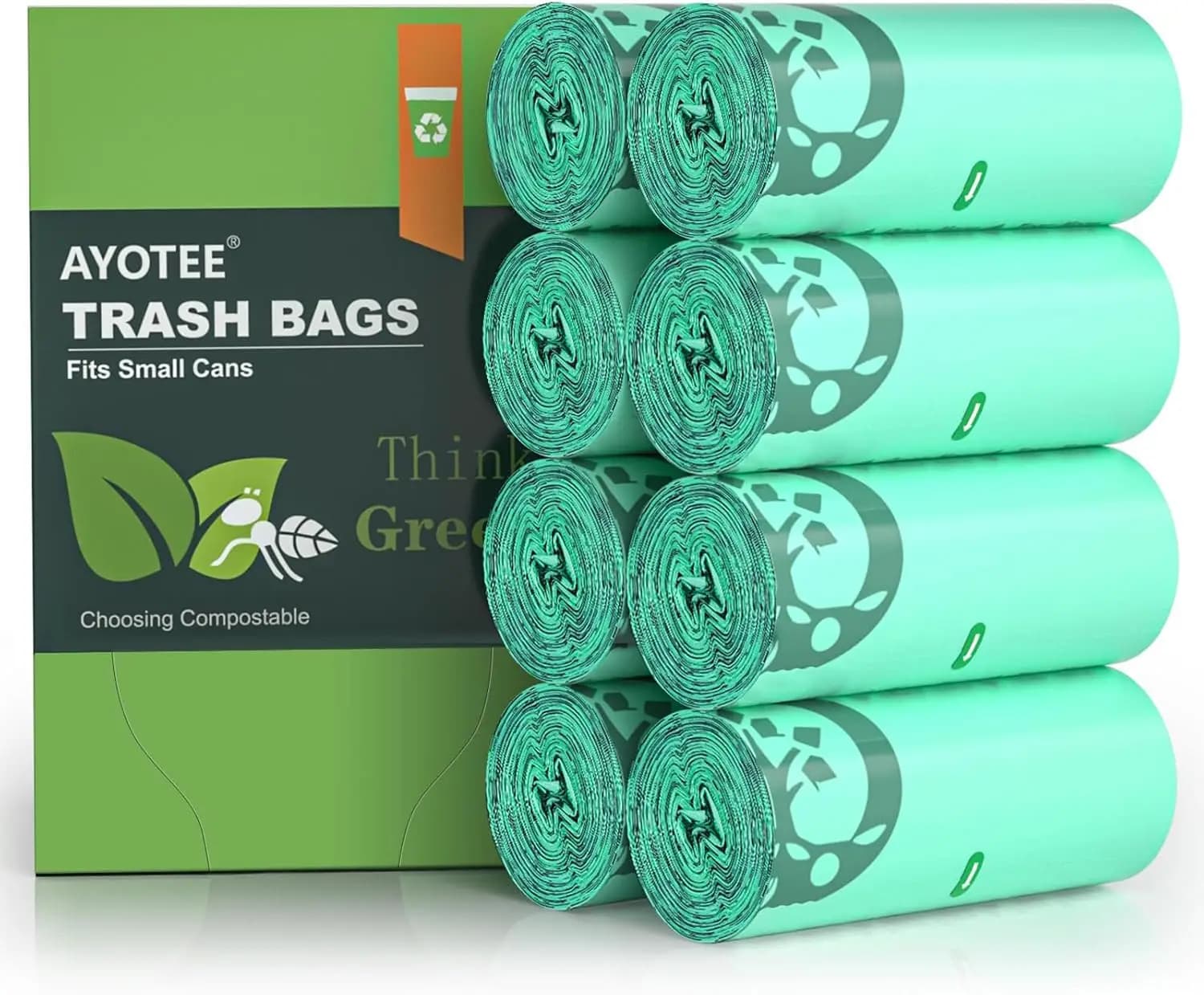 1.2 Gallon Compostable Trash Bags, 200 Count for Small Bins