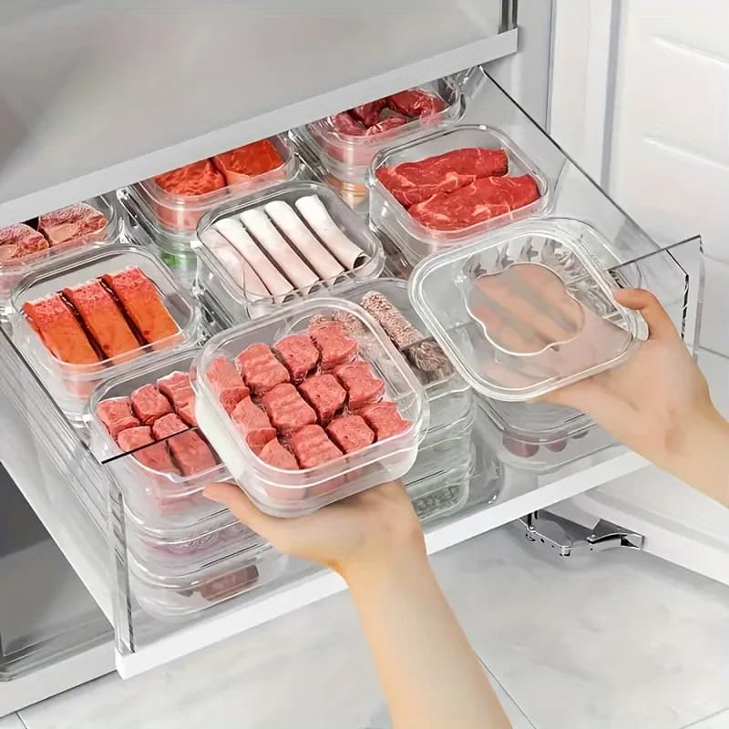 Reusable Food Storage Container,Plastic Refrigerator Container with Lid,Meal Prep Keep Fresh for Frige