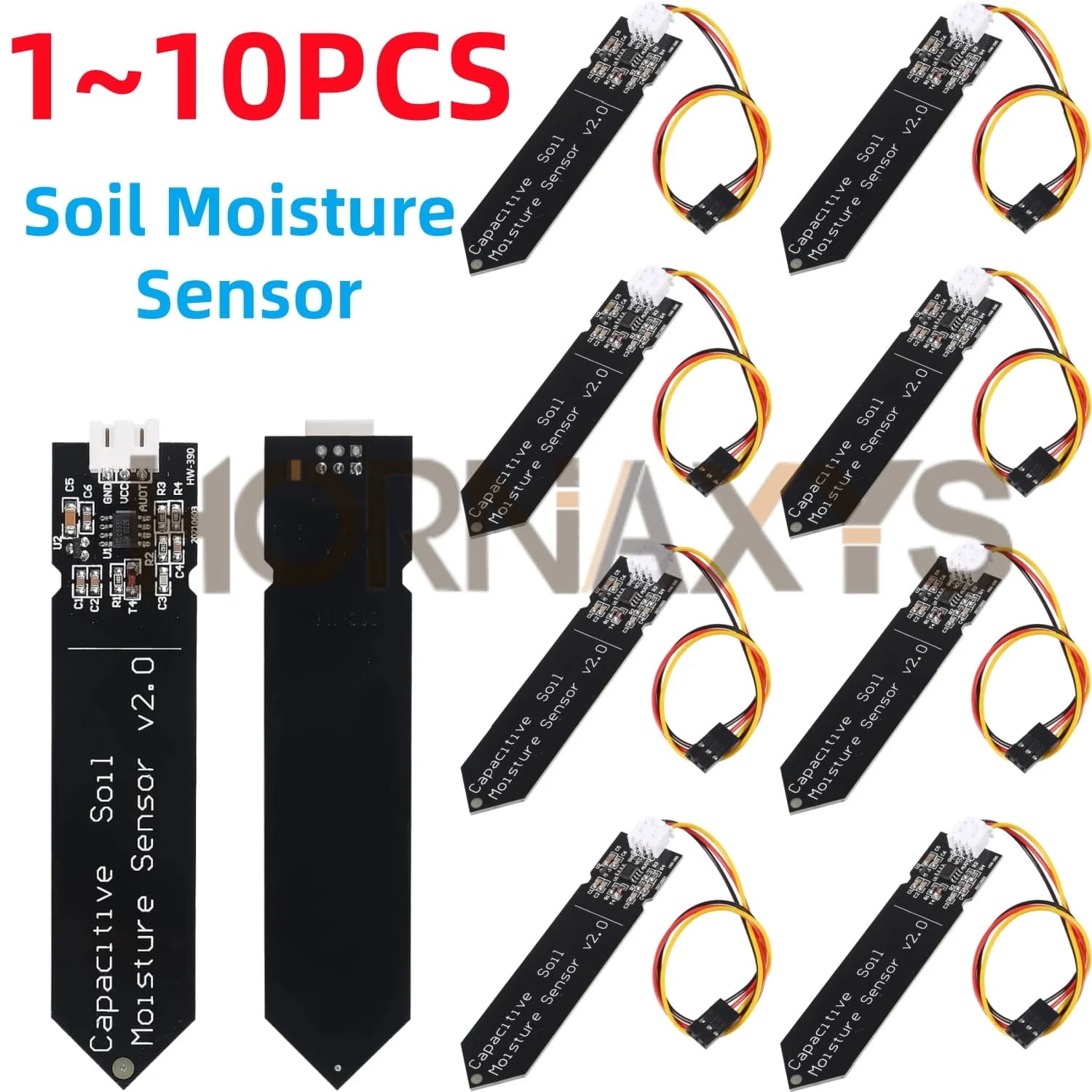 1-10PCS Capacitive Soil Moisture Sensor Module Corrosion Resistant 3.3~5.5V for Arduino Moisture Detection Garden Watering DIY