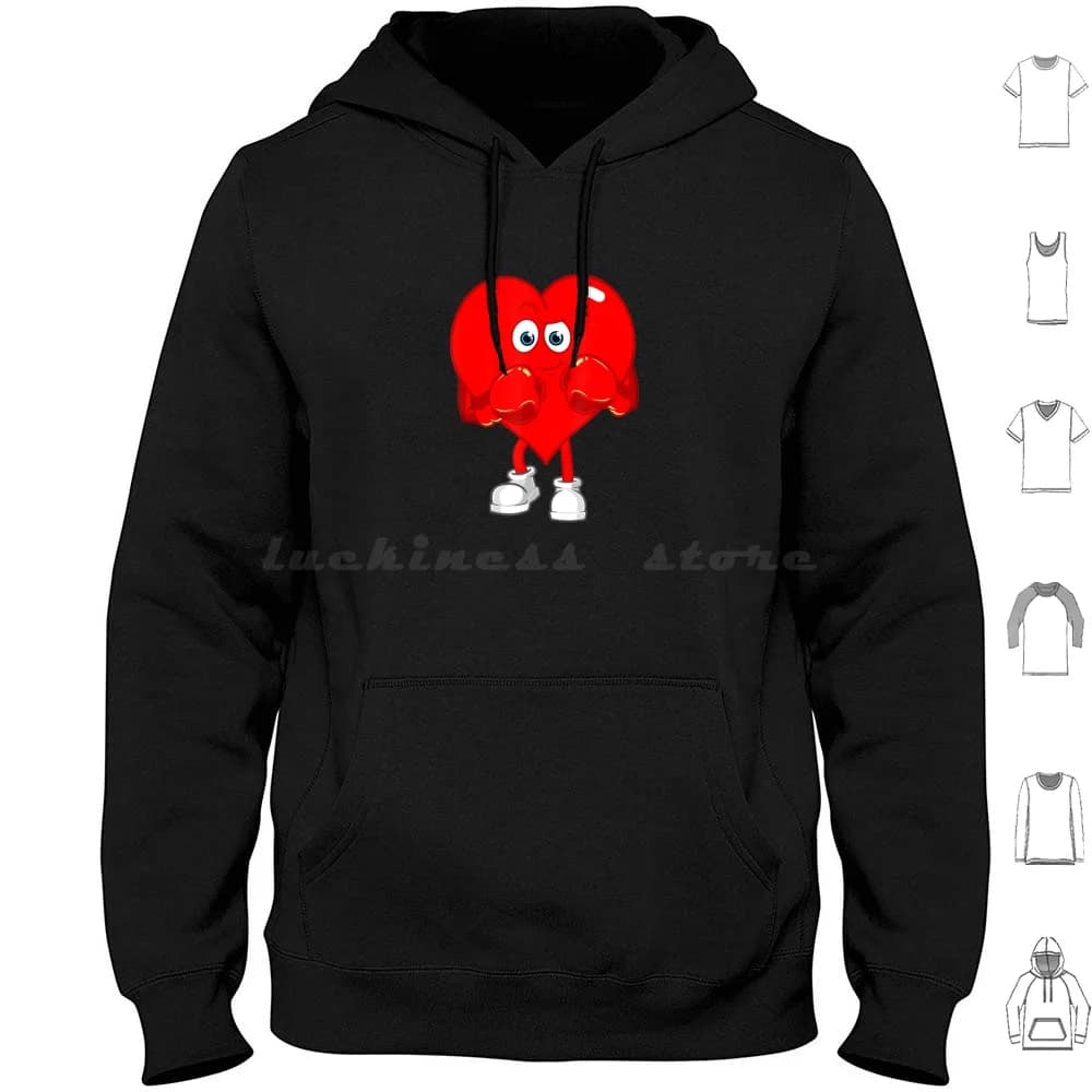 Cute Heart Shaped Boxing Gloves Valentine's Gym, Boxing Hoodies Long sleeves Cute Heart Shaped Boxing Gloves Palestra Cute Boxing