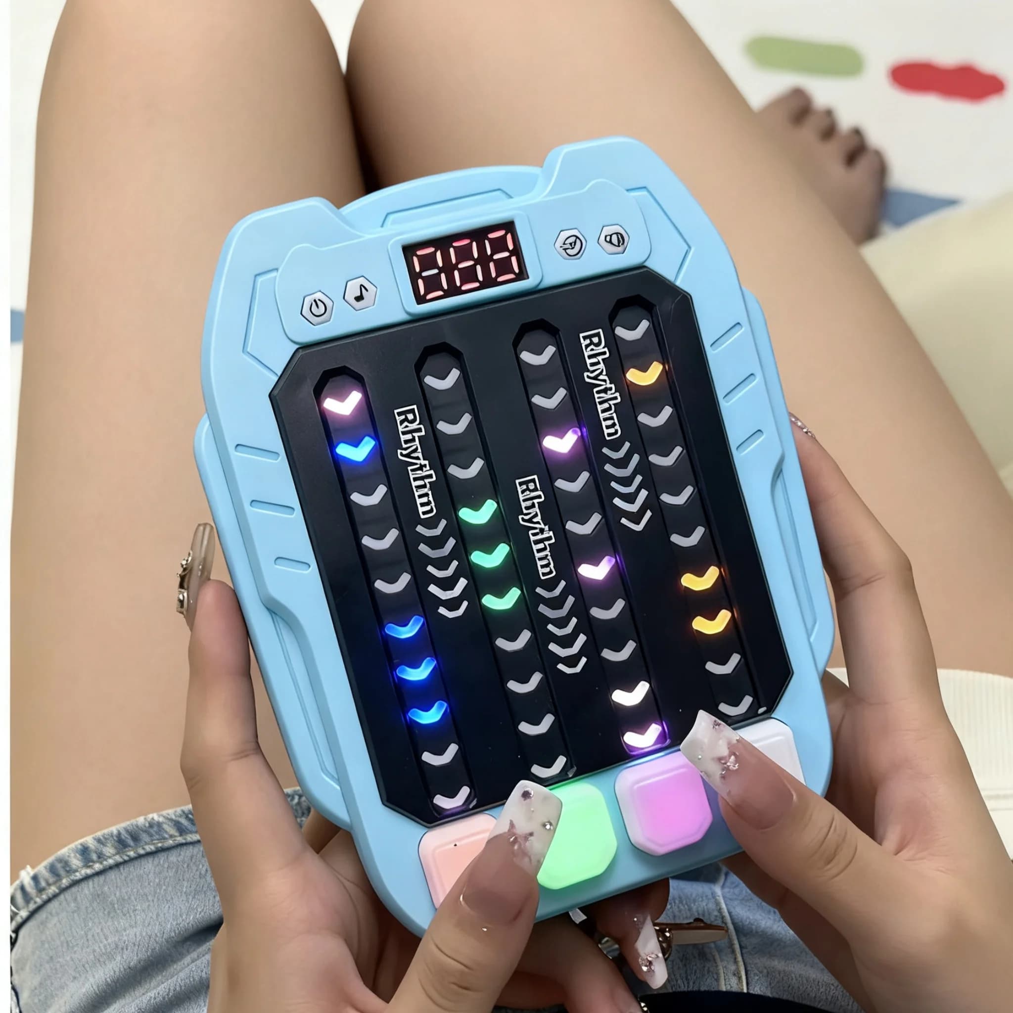 Macchina da gioco del ritmo musicale 1PC - Giocattolo educativo puzzle per bambini, Gioco musicale con stampa antistress per l'addestramento alla reazione