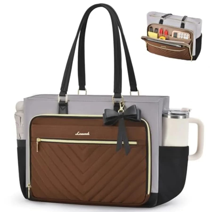 Borsa tote per laptop da donna, borsa da lavoro per infermiere con portabicchieri grande, borsa porta pannolini da viaggio per infermiere, borse da donna per computer