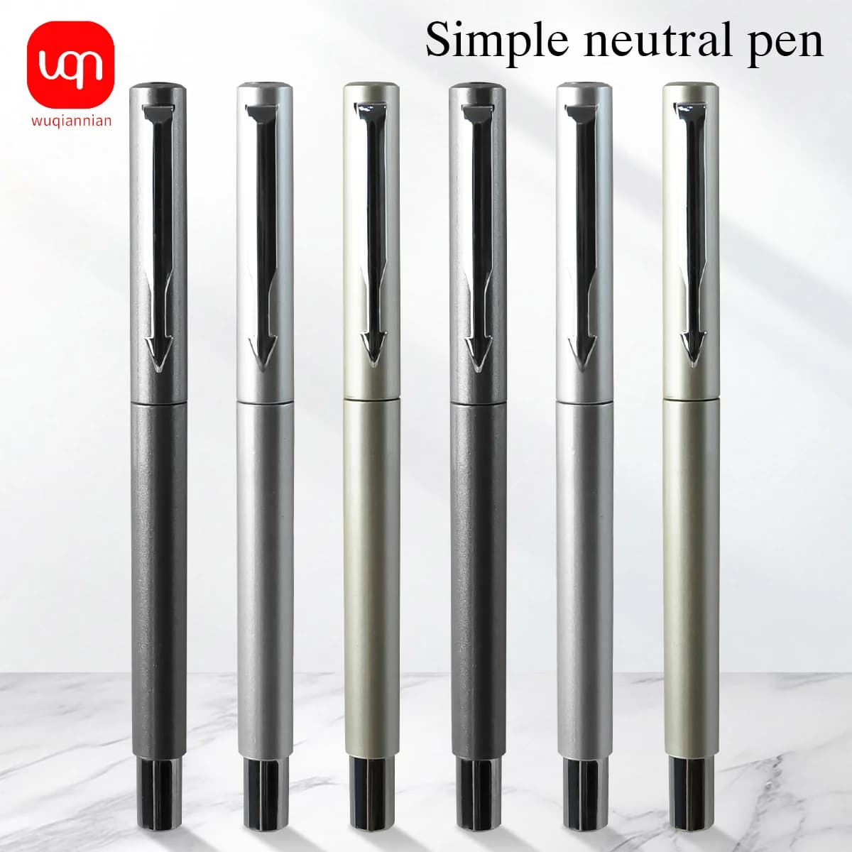 WQN-4/8/12PCS Penna Gel Semplice con Punta da 0,5mm, Inchiostro Nero, Scrittura Fluida, per Esami e Scuola, Articoli di Cancelleria per Ufficio