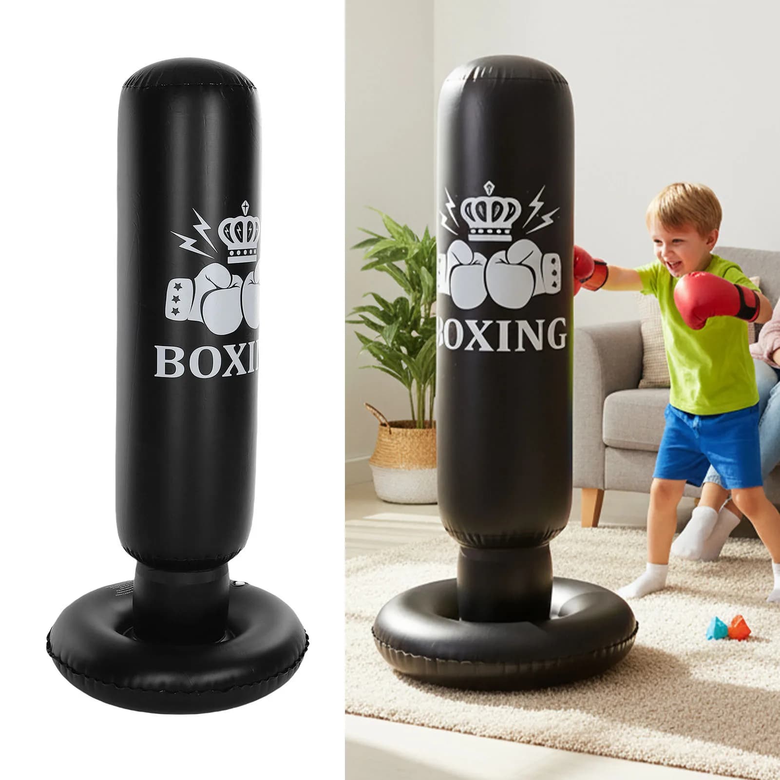 63 inch inflatable boxing bag for kids punching post toy mannequin for karate Taekwondo mixed martial arts independent training target