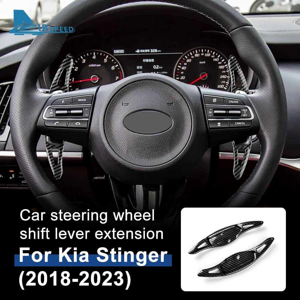 Per Kia Stinger 2018 2019 2020 2021 2022 2023 Stile Fibra di Carbonio TOP ABS Volante Dell'automobile Paddle Shifter Copertura Adesivo