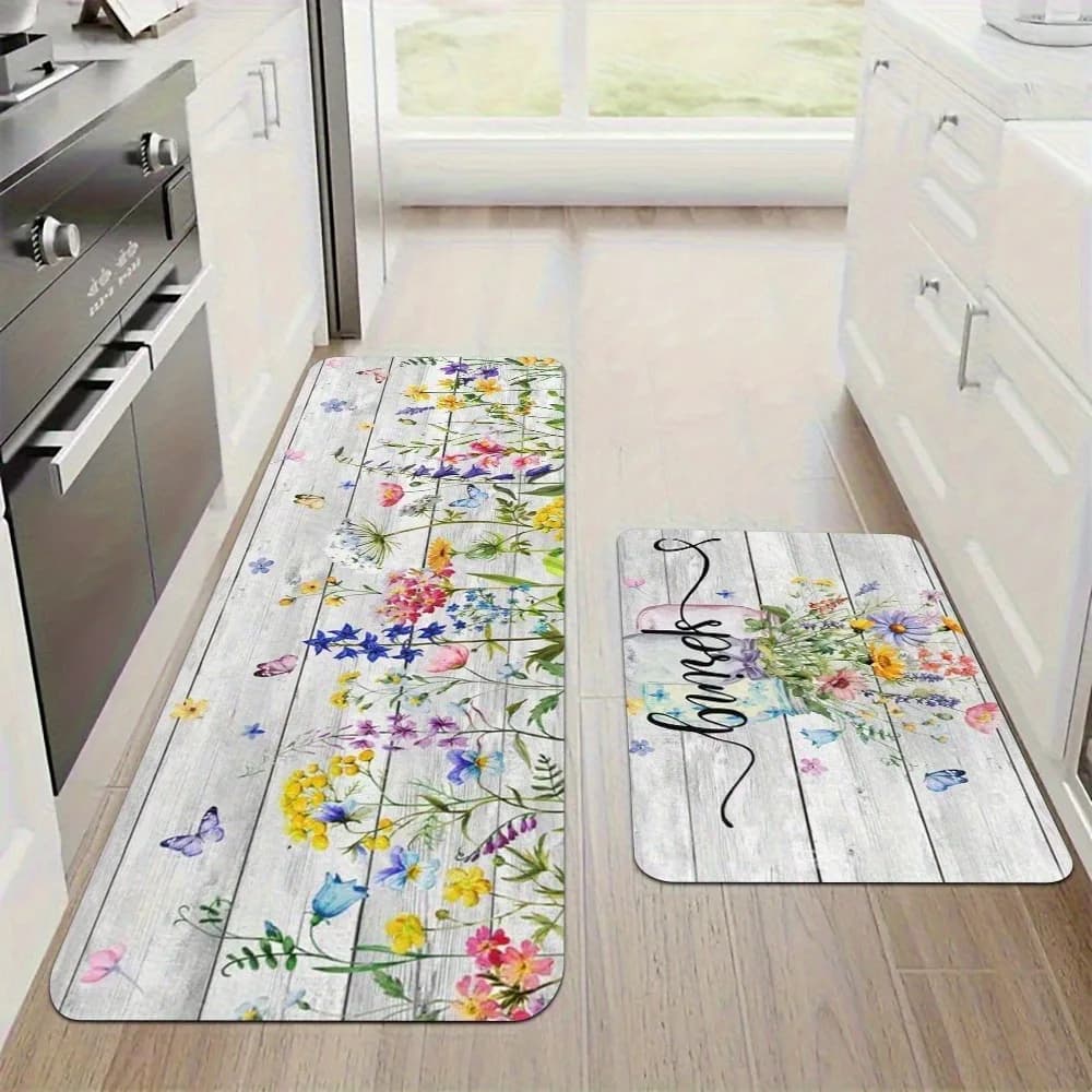 1PC Fiori di campo Modello Tappeto da cucina Tappetini antiscivolo Design pop Tappeto da bagno Tappetino da bagno Tappeto per la casa Lavandino Lavanderia Decor