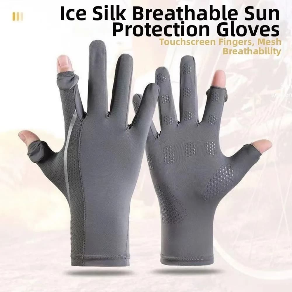 Non-Slip Sun Protection Gloves Reflective Waterproof Ice Silk Riding Gloves Breathable Comfortable Summer Driving Mittens