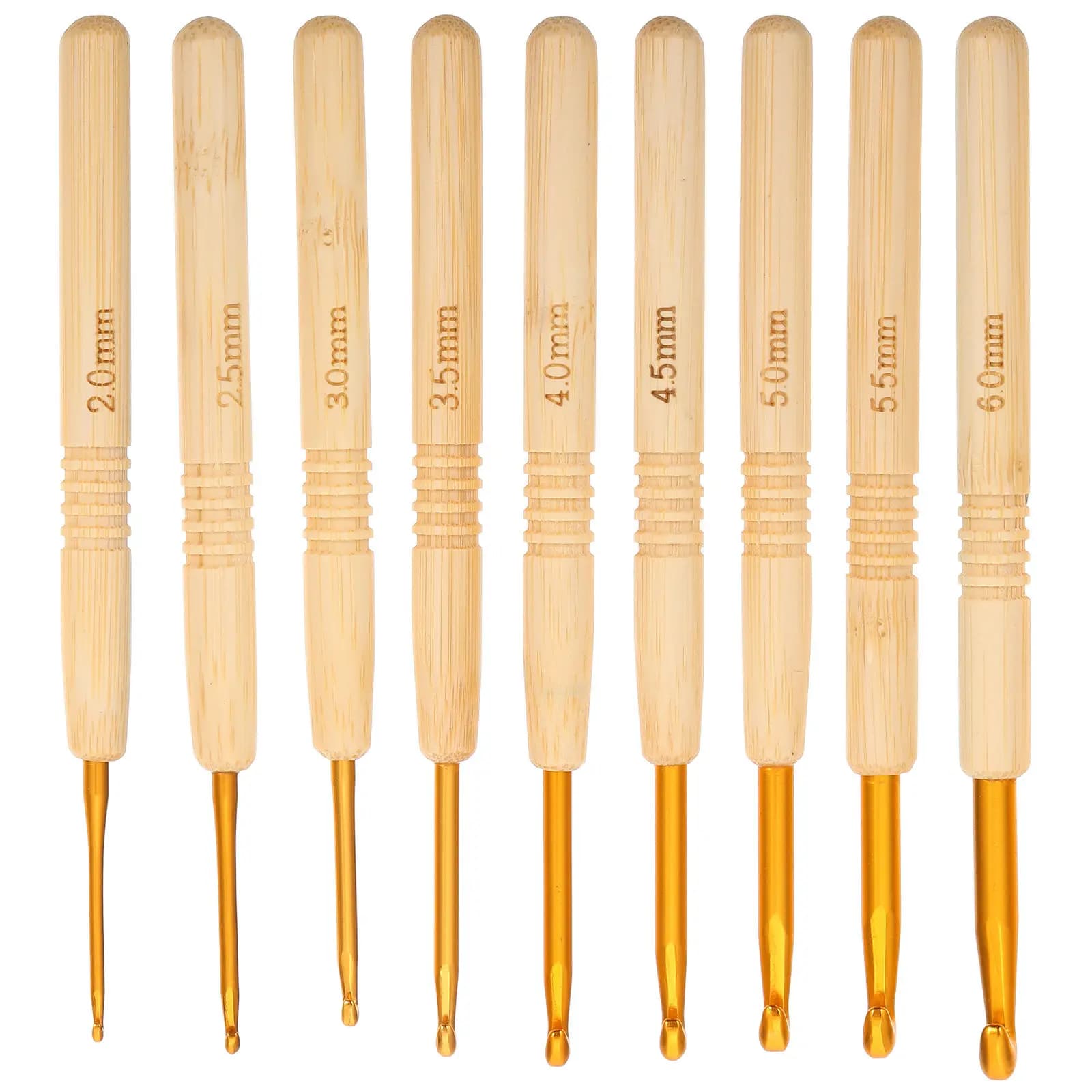 9Pcs Crochet Hook Set Lightweight Portable Ergonomic Knitting Hooks for Beginners Experts Sweaters Scarves Blankets DIY Craft