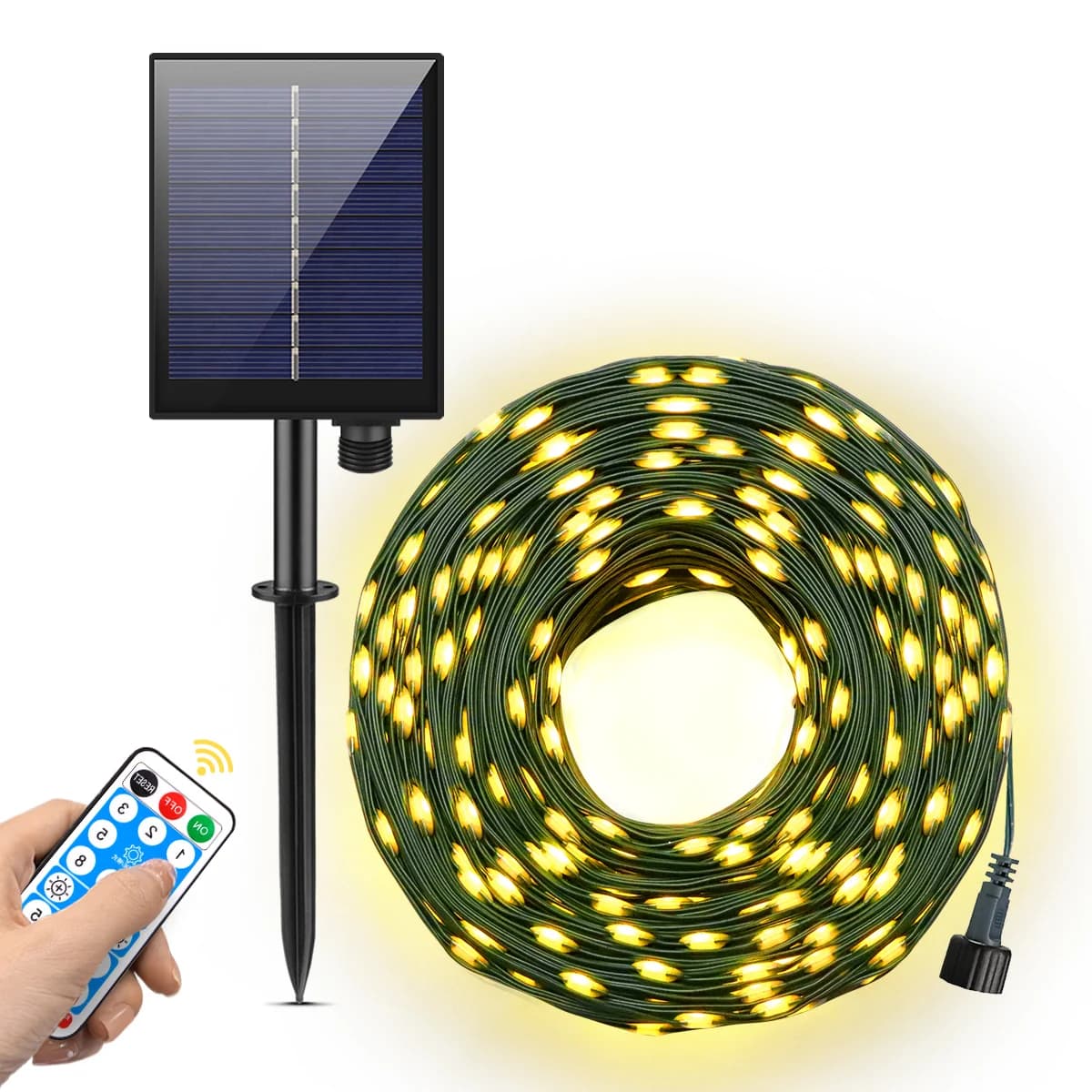 100M Grande Pannello Solare LED String Light Esterno Carica Veloce Lucine 8 Modalità Impermeabile Natale Festa di Nozze Decorazione del Giardino