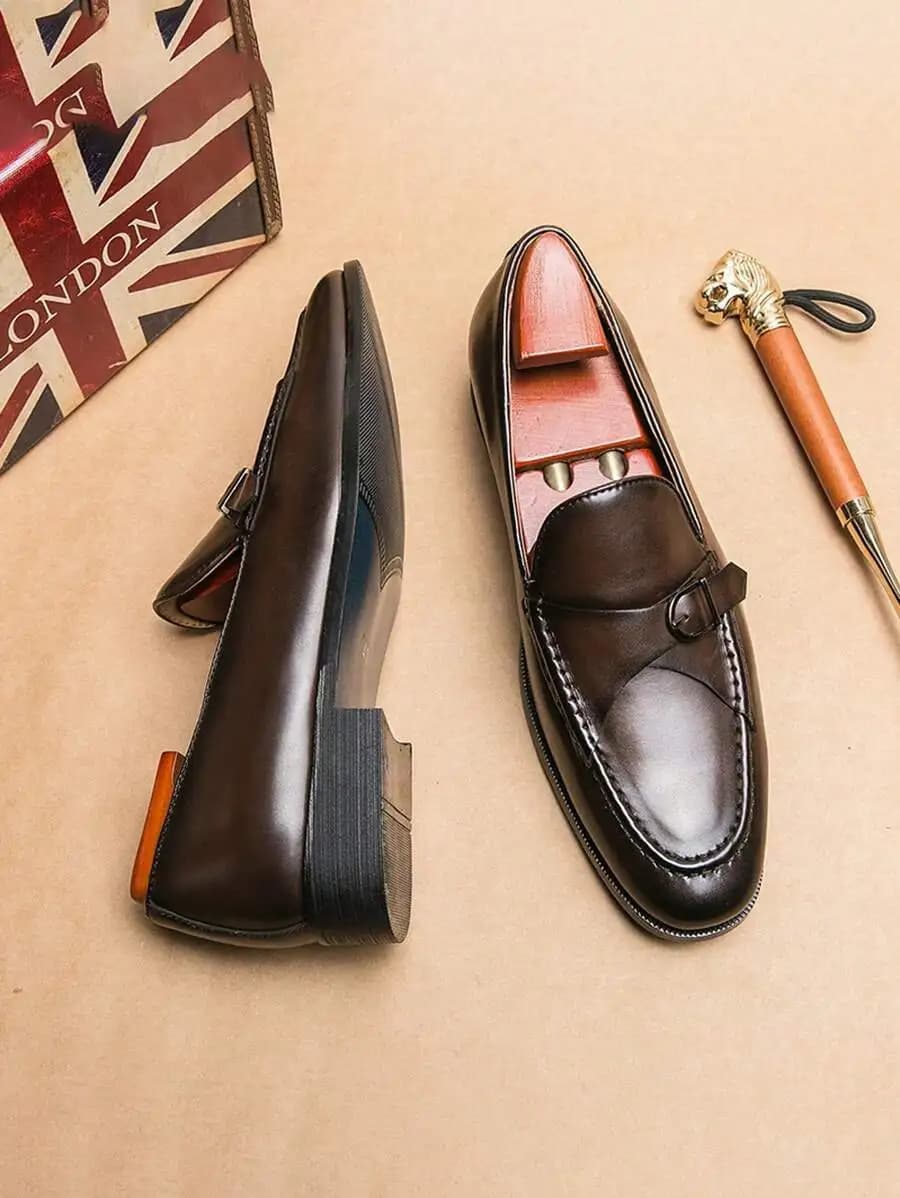 Mocassini in Pelle a Punta per Uomo: Stile Casual Britannico Giallo Slip-On per Feste e Occasioni Formali