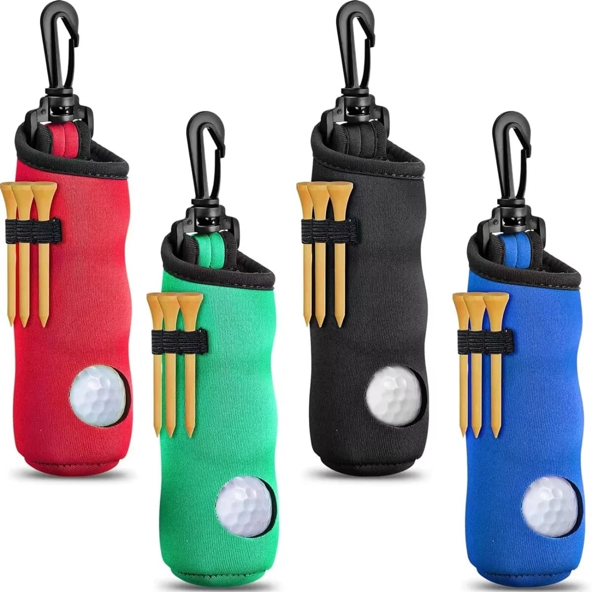 Porta tee da golf Borsa da trasporto per palline da golf Custodia per palline da golf in neoprene Porta palline da golf Portachiavi Clip da cintura Accessori portatili per regali da golf