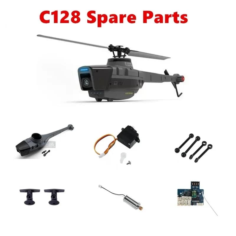C128 RC elicottero pezzi di ricambio telecomando accessori giocattolo lame testa rotore motore ricevitore scheda Servo
