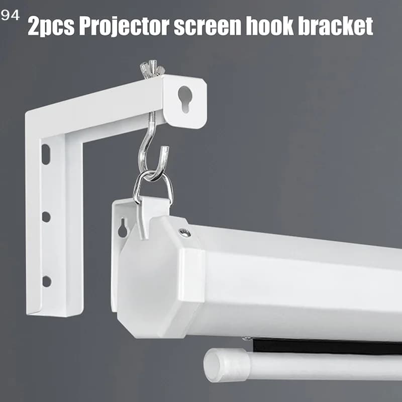 Gancio Universale Regolabile per Montaggio Schermo Proiettore, Supporto a Parete a L per Schermo di Proiezione, Kit Gancio per Montaggio Tenda Schermo Cinematografico