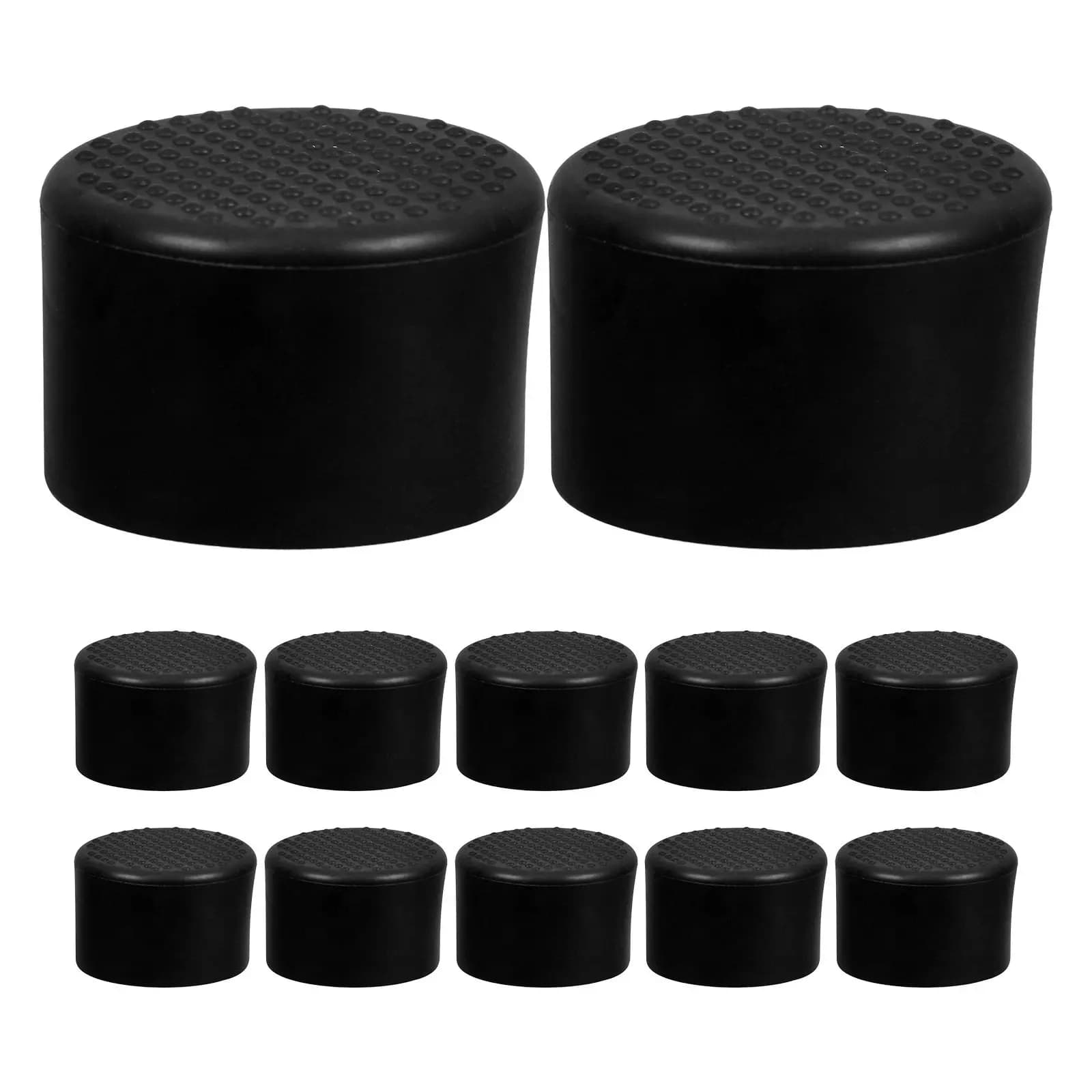 12 Pezzi Coprigambe Antiscivolo per Sedie, Tappi Rotondi in Gomma Morbida per Mobili, Protezioni per Pavimenti in Legno Duro da 22mm, Neri