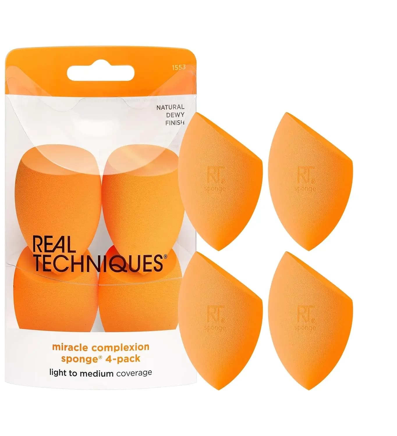 Real Techniques Spugna per carnagione Frullatore per trucco Fondotinta liquido e crema Strumento per trucco professionale senza striscioni Gratuito 4 pezzi
