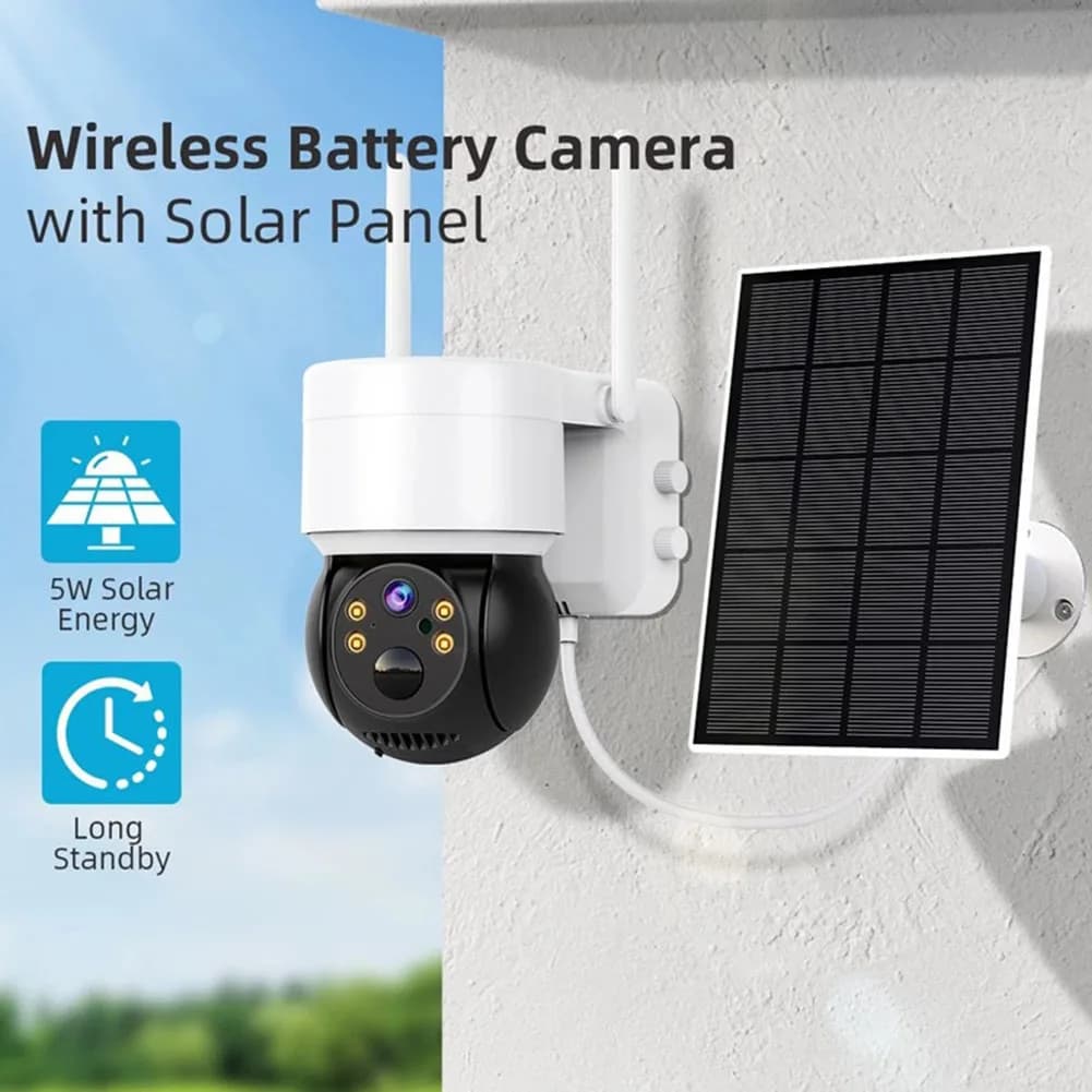 Telecamera wireless ad energia solare 20x19x12CM WIFI 4MP Monitor di sicurezza per immagini ad alta definizione a bassa potenza Accessori per telecamere esterne