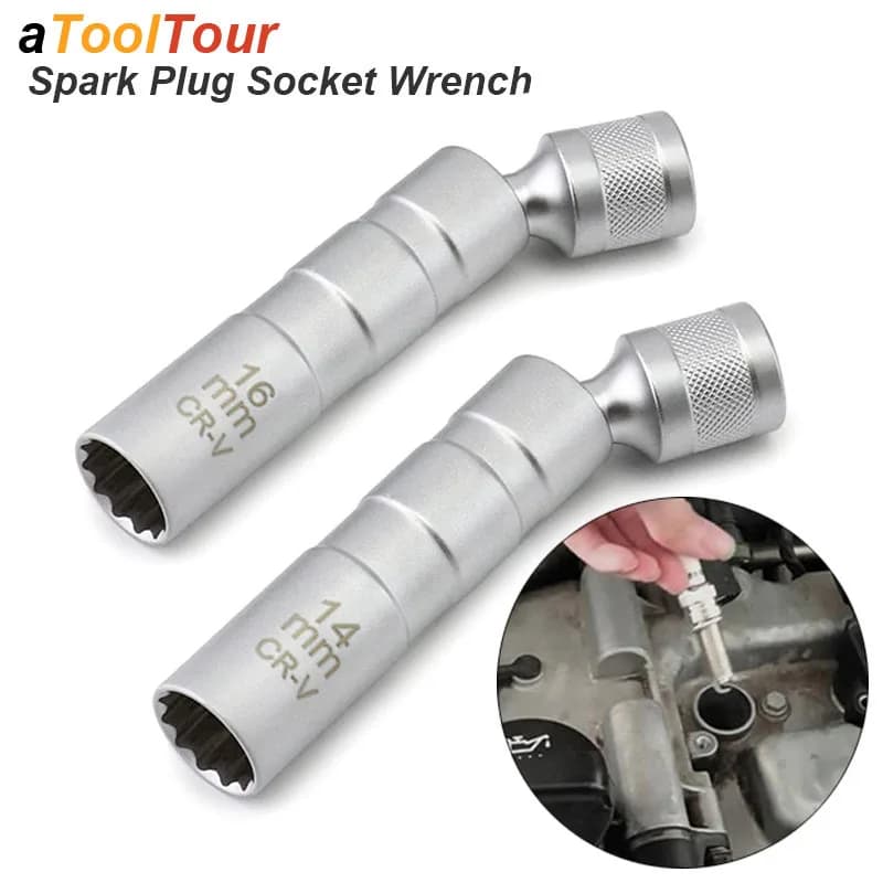 Adapter for 14mm 16mm Candle Key Install Replacement Repair Kit Magnetic Swivel Pair Remove Auto Tool Removal