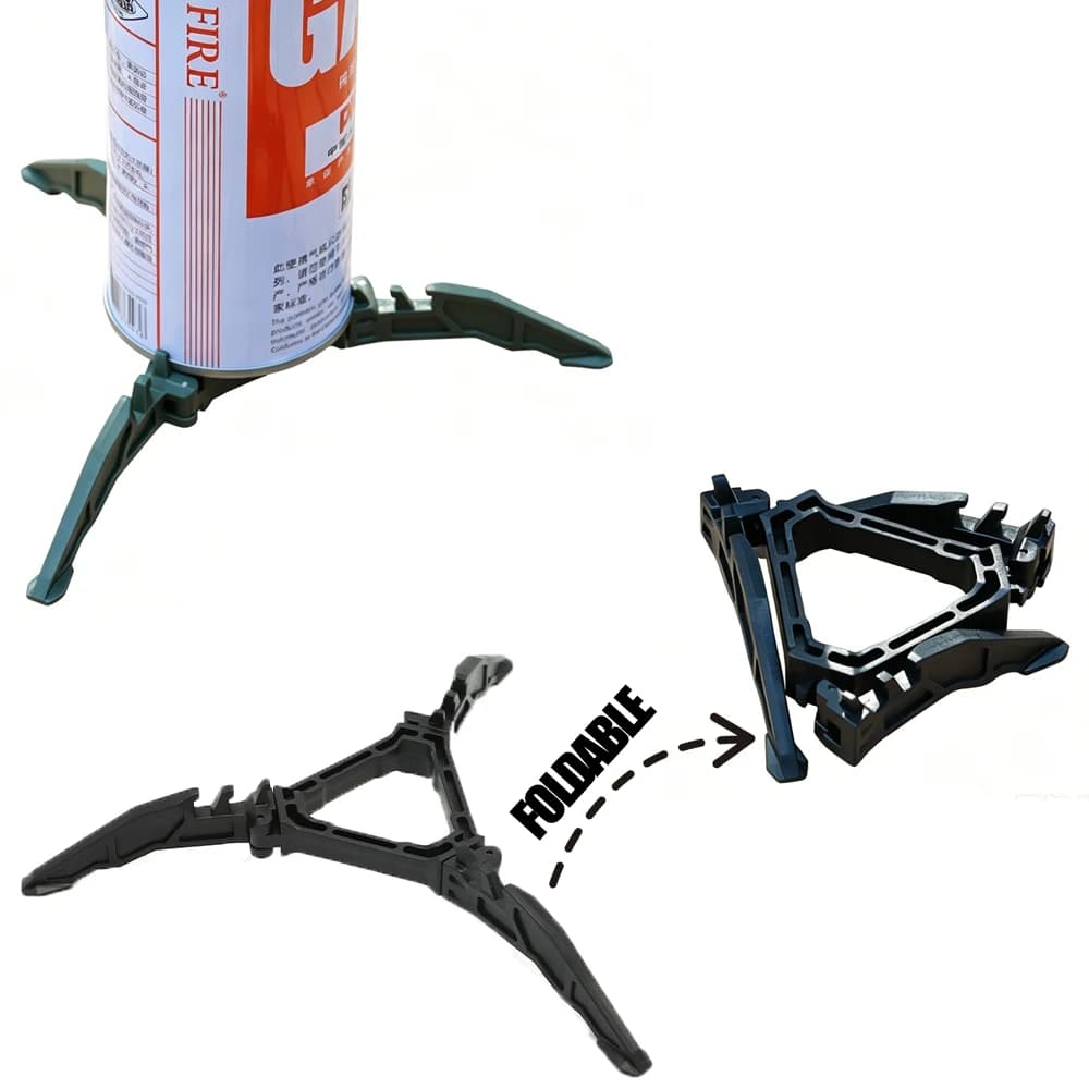 Gas Canister Stabilizer Base, Universal Tripod Stand for Camping Fuel Canisters, Anti-Tip Holder for Butane/Propane Gas Bottles