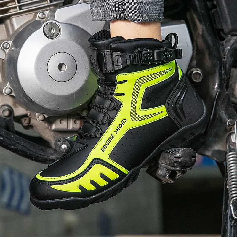 Scarpe da equitazione da montagna da uomo scarpe Casual con fibbia da esterno scarpe da moto alte da donna stile coppia scarpe da moto alla moda