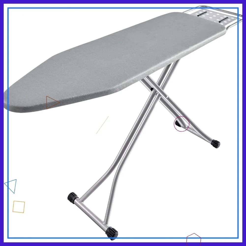 Asse da Stiro Resistente al Calore, Pieghevole Antiscivolo con Supporto per Vapore, Telaio in Metallo Resistente, 13x34x53 Pollici, Grigio Argento