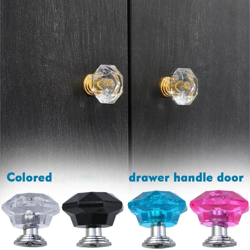1PC Manopole per mobili in cristallo acrilico con diamanti 26mm Maniglie colorate per armadi da cucina Manopole per cassetti nere Maniglie per porte Mobili Hardwar