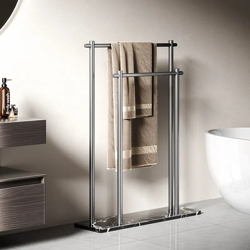 Floor Standing Marble Stone Base Luxury Hotel Towel Rack Non-punching Bathroom Storage Rack Towel Rack Creative Towel Bar