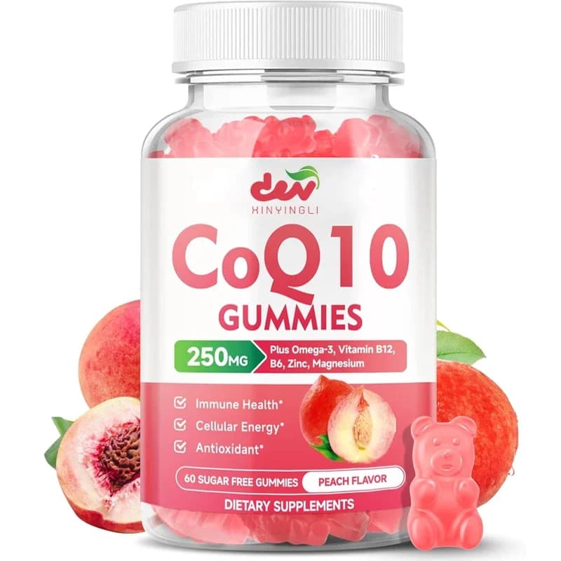 Integratore di coenzima Q10 con omega-3, vitamina B6, e zinco per energia cellulare e supporto antiossidante, vegetariano