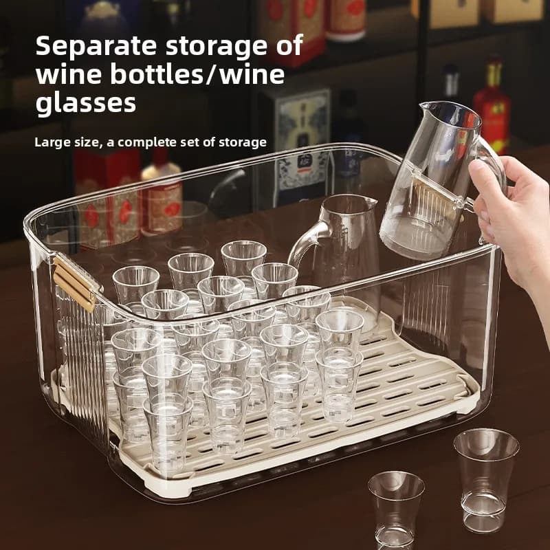 Scatola Portabicchieri per Vino - Porta Calici Protettivo per Birra e Piccoli Calici da Vino Bianco, Soluzione Salvaspazio per la Casa