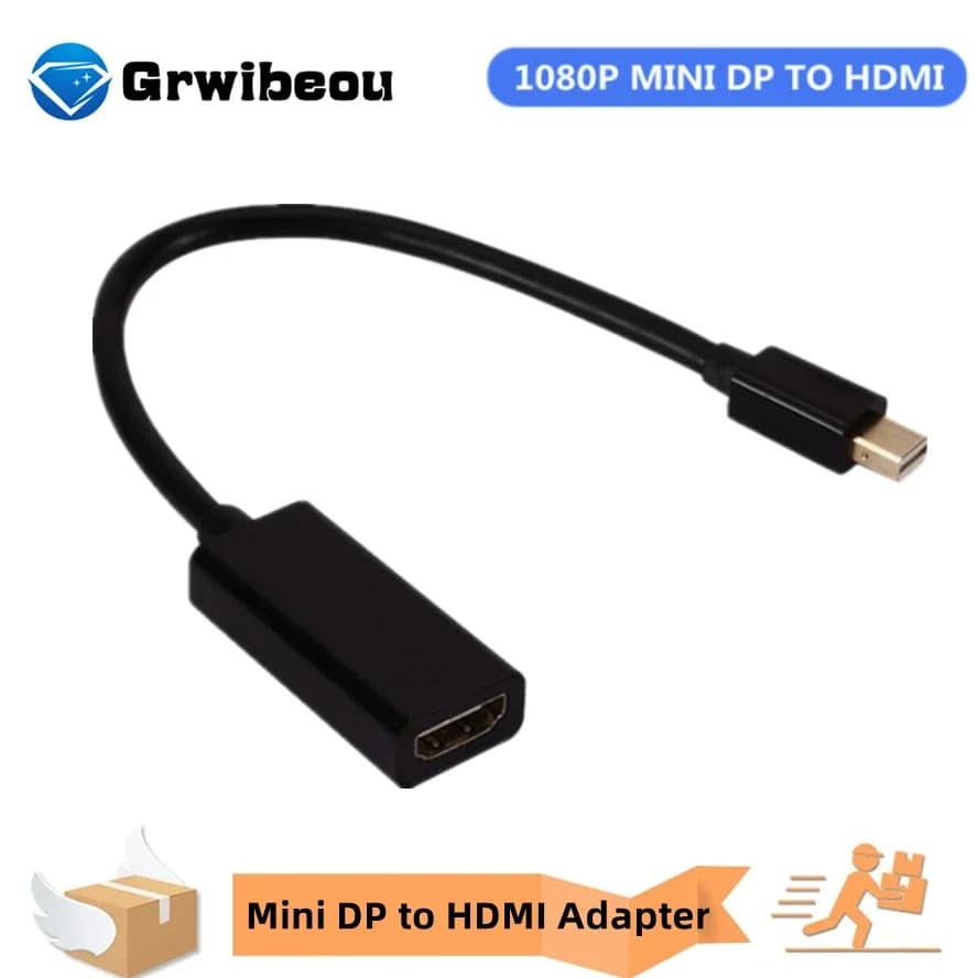 Compatible adapter cable Mini DisplayPort to HDMI 4K Converter Mini DP male to HD female 1080P compatible for MacBook Air Pro