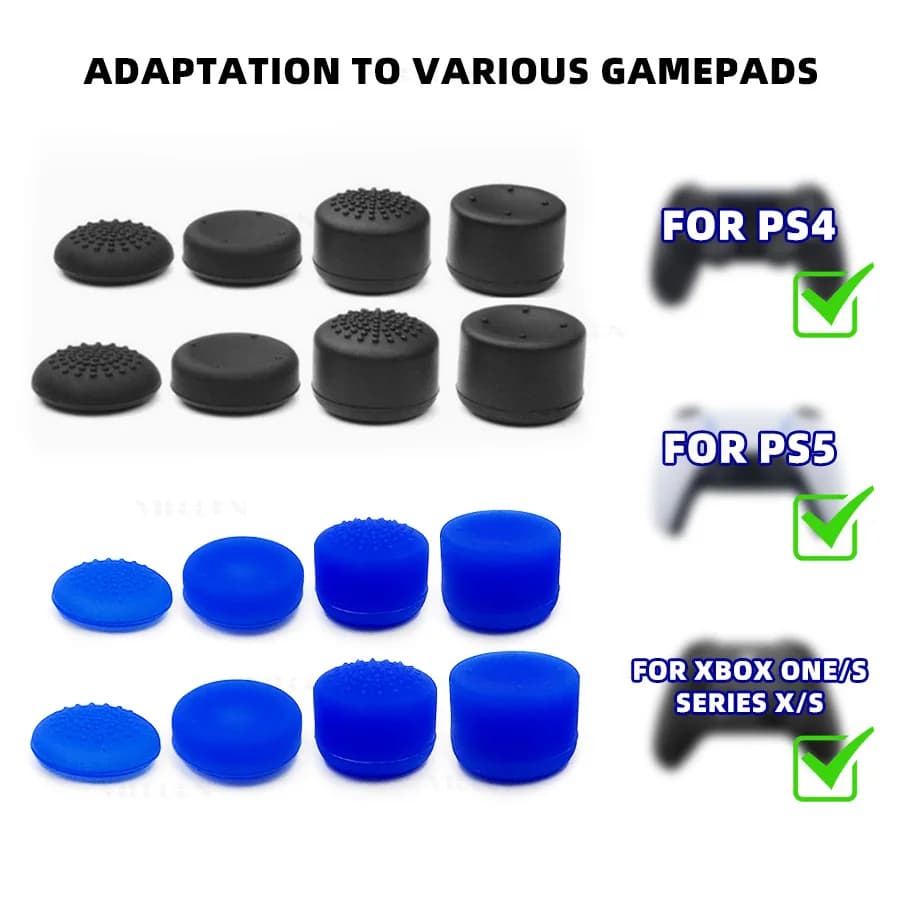 8PCS Thumb Stick Grip Cap Controller Tappo in gomma analogica in silicone per PS5/PS4/Xbox Series X/S/Switch Pro Gamepad Accessori
