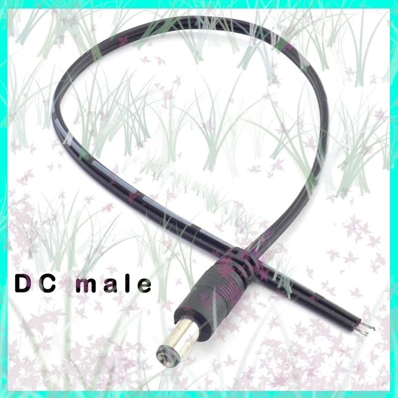 1/2/5/10pcs 12v DC Male Connectors Plug 5.5*2.1mm Power Supply Extension Cable Cord Wire for CCTV Camera LED Strip Light E3
