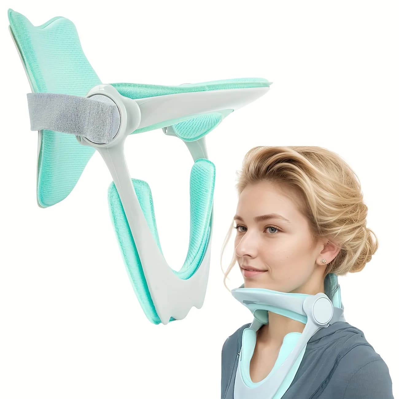 Cuscino ergonomico di supporto per il collo con cinghia regolabile • Poliestere traspirante • Comfort e durata • Cura cervicale • Regalo ideale