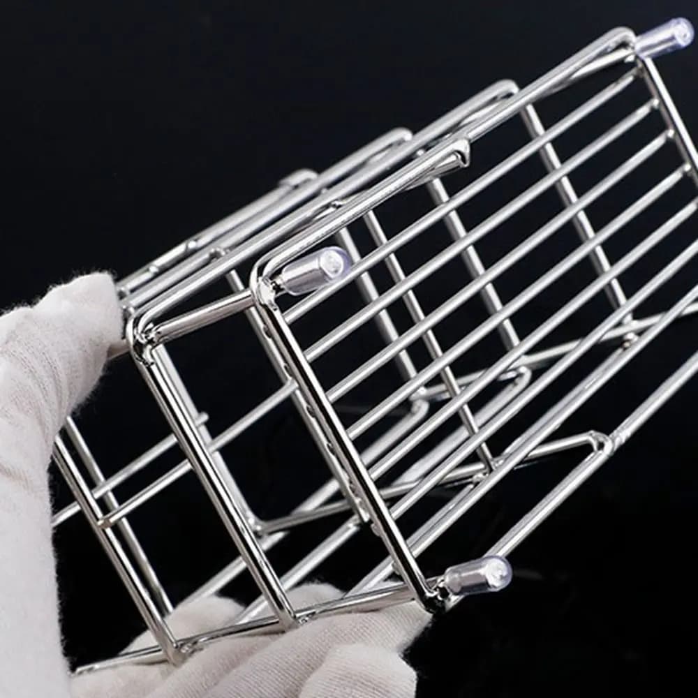 Portaspazzolino in acciaio inossidabile, facile da pulire, supporto antiscivolo per dentifricio, nero/argento, salvaspazio