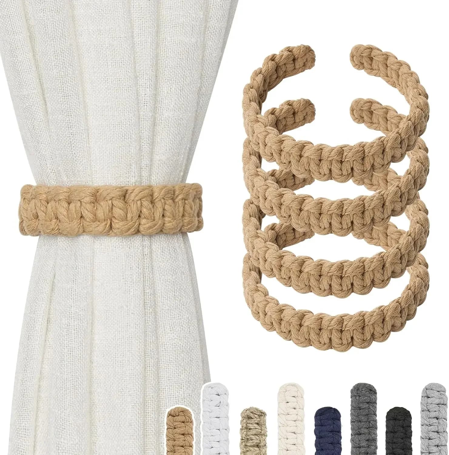 New Jute Braided Tent Holdback String Tents Clamps For Decorative Tent Holdbacks Fashion Fabric Hanging Decorations For Home