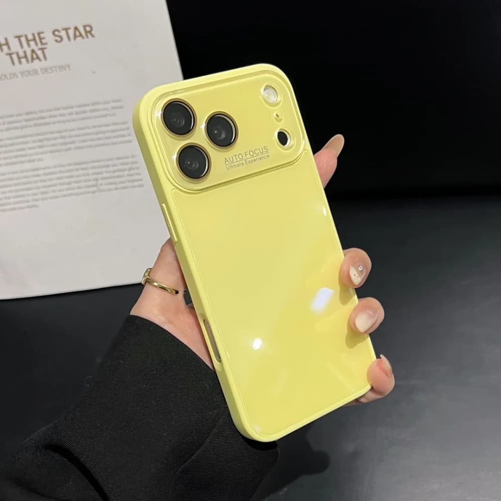 For iPhone 17 Pro Max Case Glossy Candy Color Cover Raised Camera Anti‑Drop Shockproof Slim with iphone 16 15 14 13 12 11