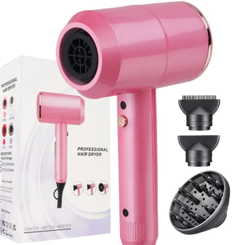 Asciugacapelli ad Alta Potenza per Uso Domestico e Professionale, Phon Elettrico a Ioni per Asciugatura Rapida e Styling, Asciugacapelli per Donne