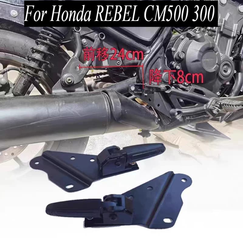 Una coppia Passeggero Posteriore Poggiapiedi Pedane Kit di Controllo Avanti Per Honda REBEL CM CMX 300 500 2017-2024