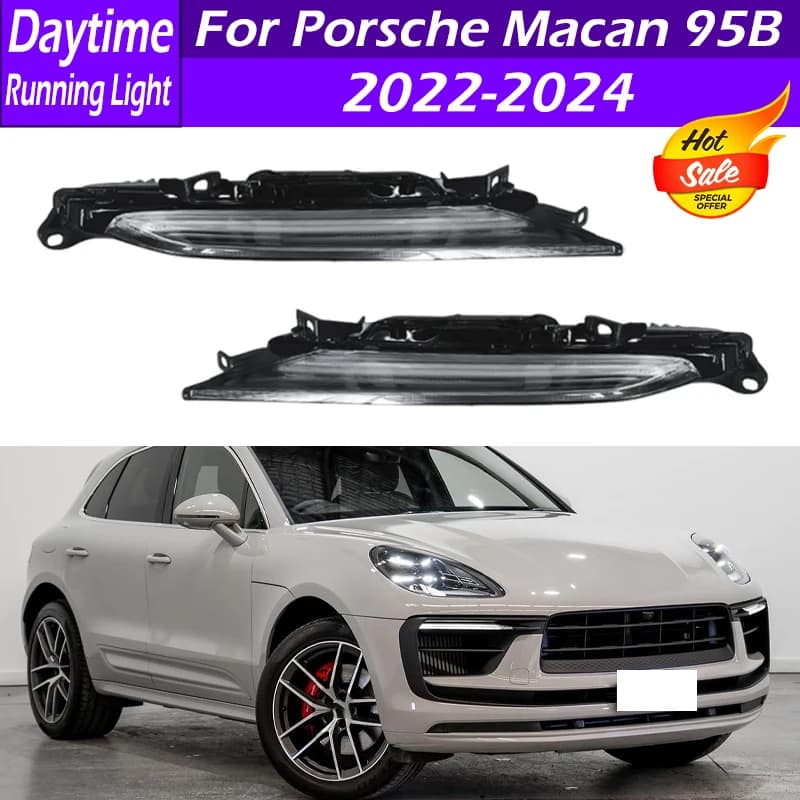 95B953041B 95B953042B Luci diurne a LED per auto, luci fendinebbia anteriori, luci diurne per Porsche Macan 95B 2022 2023 2024