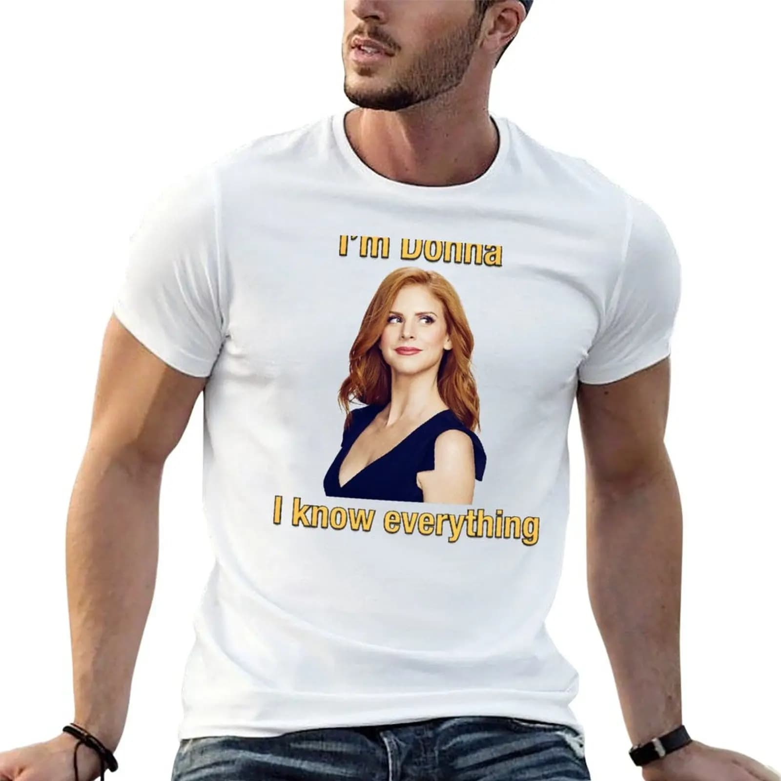 Sono Donna. I Know Everything / Donna Poulsen / SUITS T-Shirt da uomo, t-shirt in cotone di design