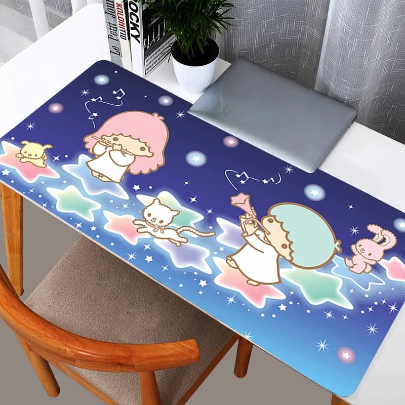 Tappetini per mouse Little Twin Stars, nuovi tappetini da scrivania per giocatori, accessori da gaming, tappetino per tastiera Varmilo