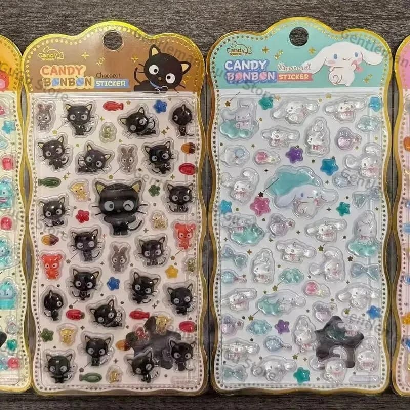 Set di Quattro Adesivi in Rilievo Usahana Cinnamoroll, Adesivi 3D per Decorazione Computer e Telefono, Regalo per Ragazze