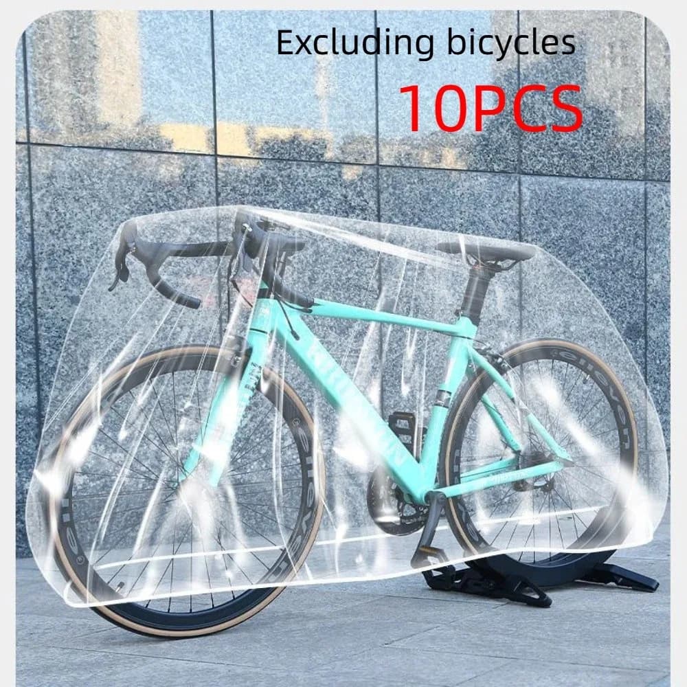 10 Pezzi Copertura Impermeabile per Bicicletta, Antipolvere, Protezione Solare, Copertura Monouso Trasparente per Moto e Bici